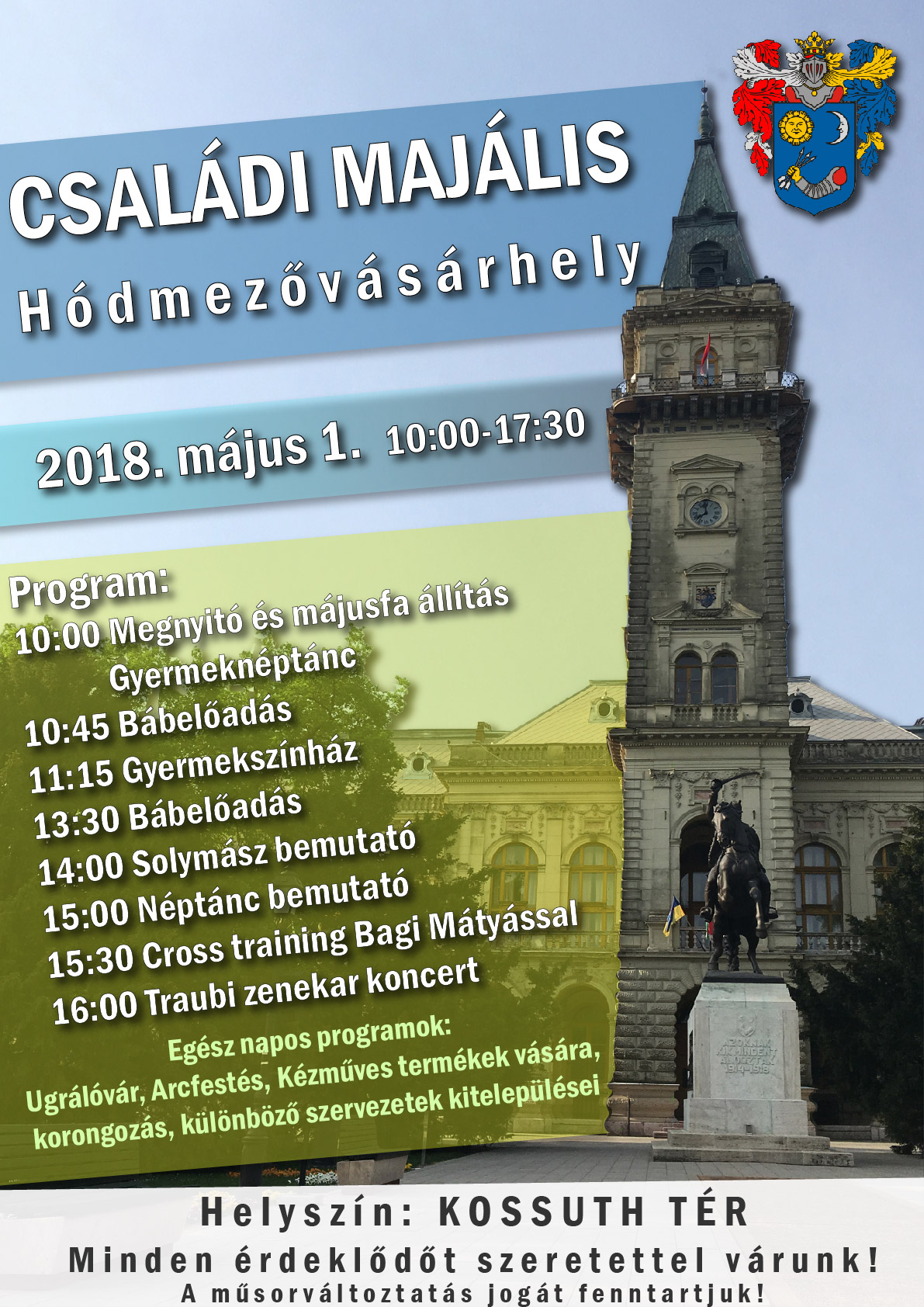 Családi majális lesz Vásárhelyen