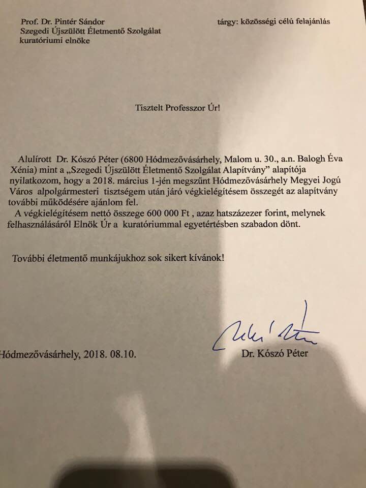 Kószó Péter is közzétette, mire fordította a végkielégítését