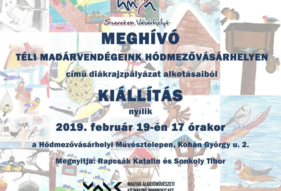 Kiállítás nyílik a Téli madárvendégeink Hódmezővásárhelyen rajzpályázat műveiből