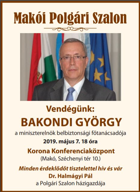 Bakondi György lesz a Makói Polgári Szalon vendége