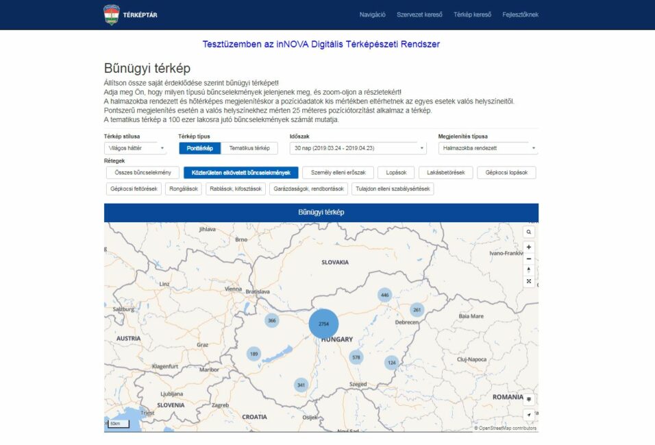 Megújult a rendőrségi térképtár portál