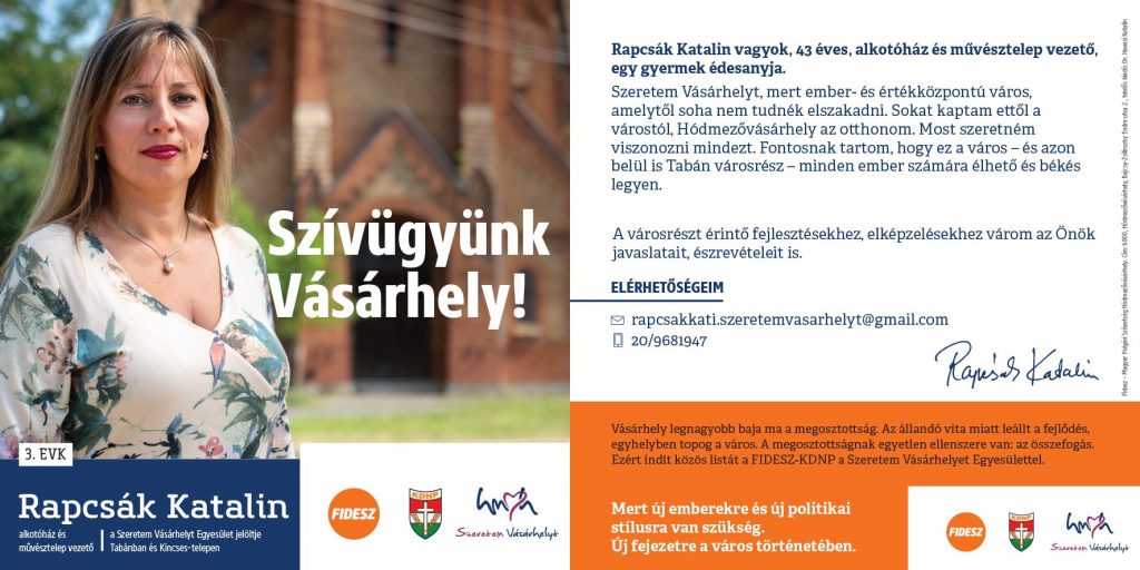 Plakáton a Fidesz és a Szeretem Vásárhelyt képviselőjelöltjei 5