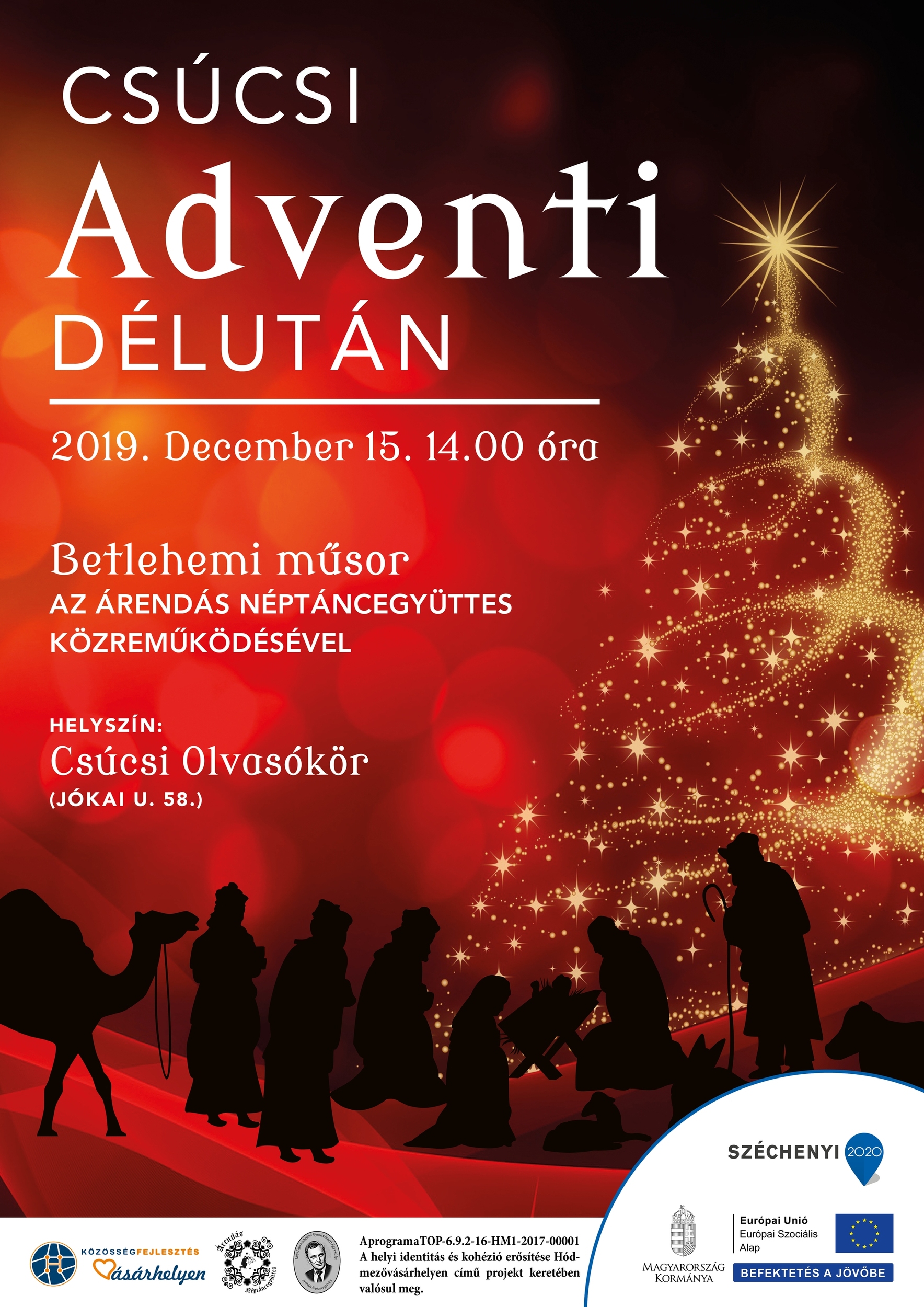 Adventi délutánt tartanak Csúcsban