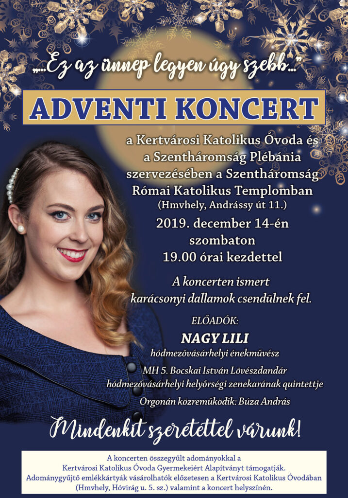 Programajánló: Jótékonysági adventi koncert a kertvárosi óvoda javára