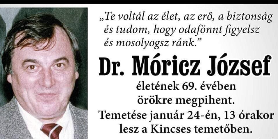 Meghalt dr. Móricz József vásárhelyi belgyógyász-diabetológus főorvos