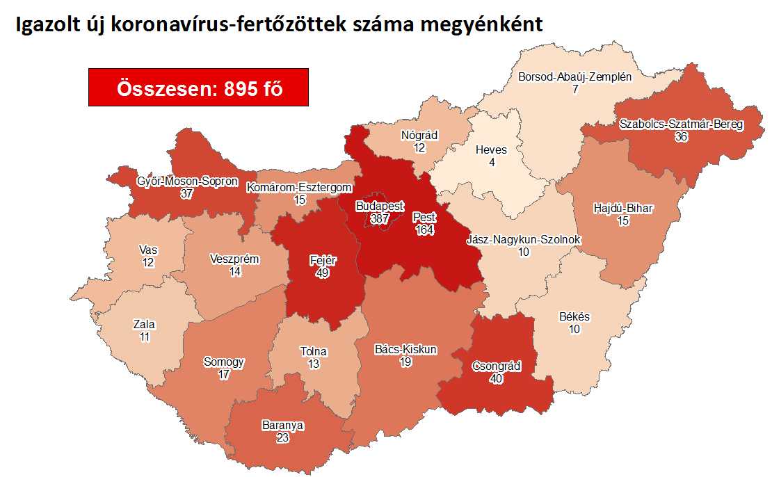 Csongrád megyében 40, országosan 895 beazonosított beteg van