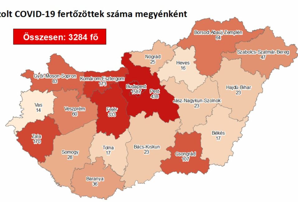 107 igazolt fertőzött van a megyében