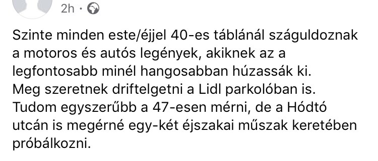 Olvasói panasz: Szinte minden este száguldoznak a motoros és autós legények 1