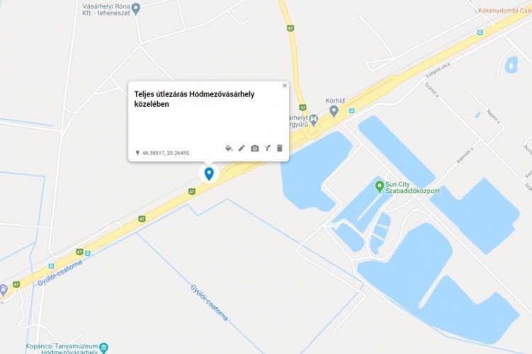 Teljes útlezárás Hódmezővásárhely közelében