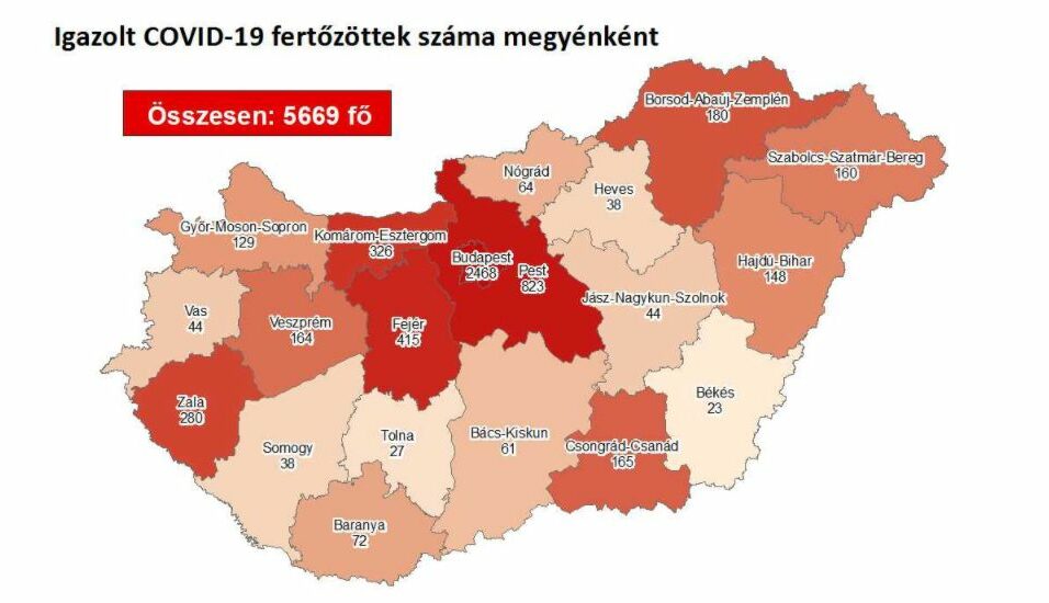 Három új beteget regisztráltak a megyében