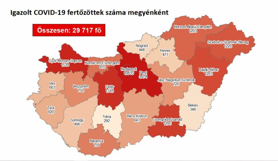 61 új beteg a megyében