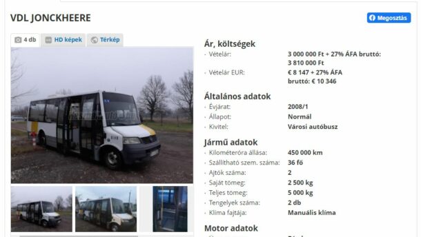 Eladósorba kerültek a Jovány buszai?