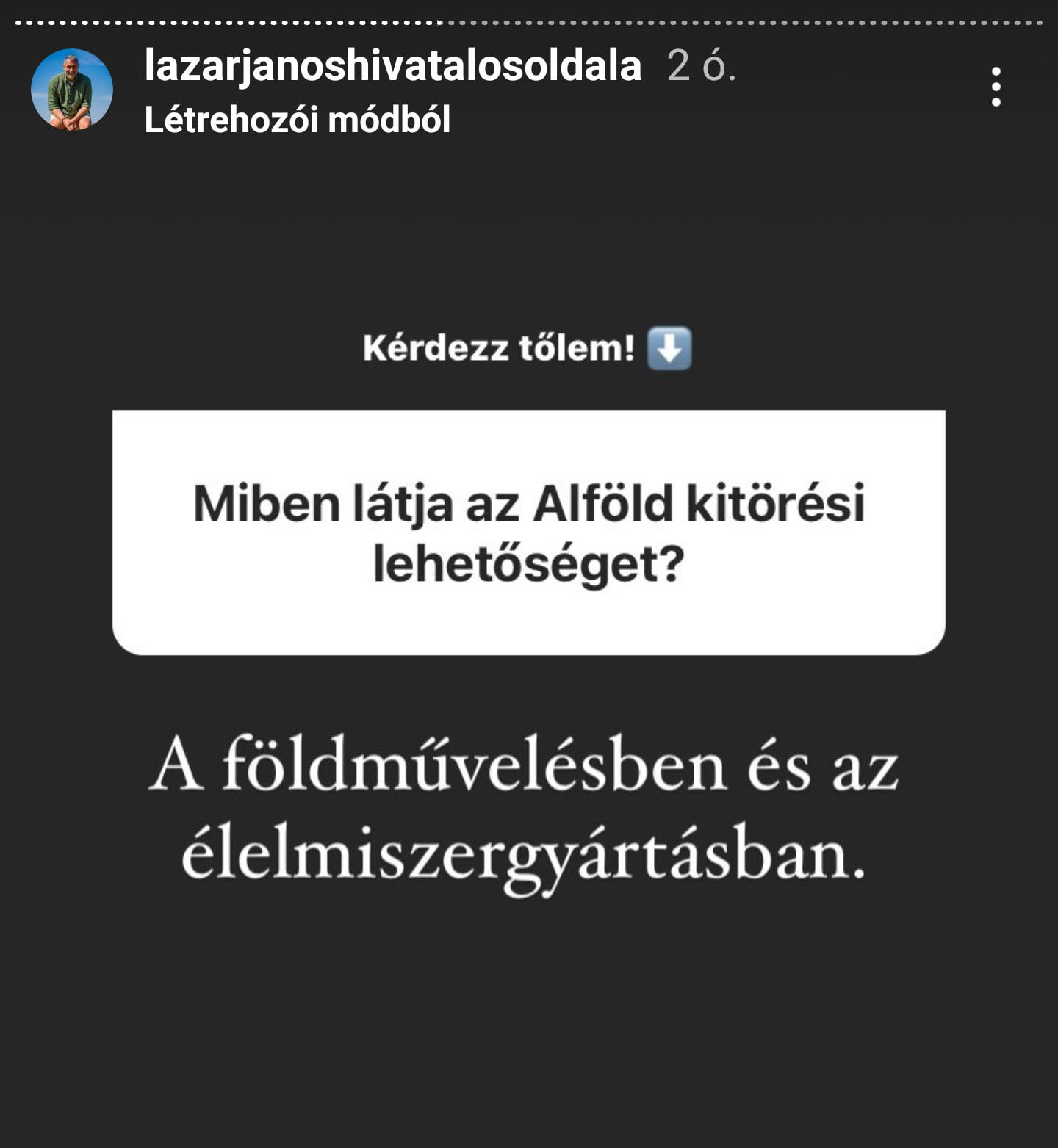 Instagram storyban válaszolt kérdésekre Lázár János 14