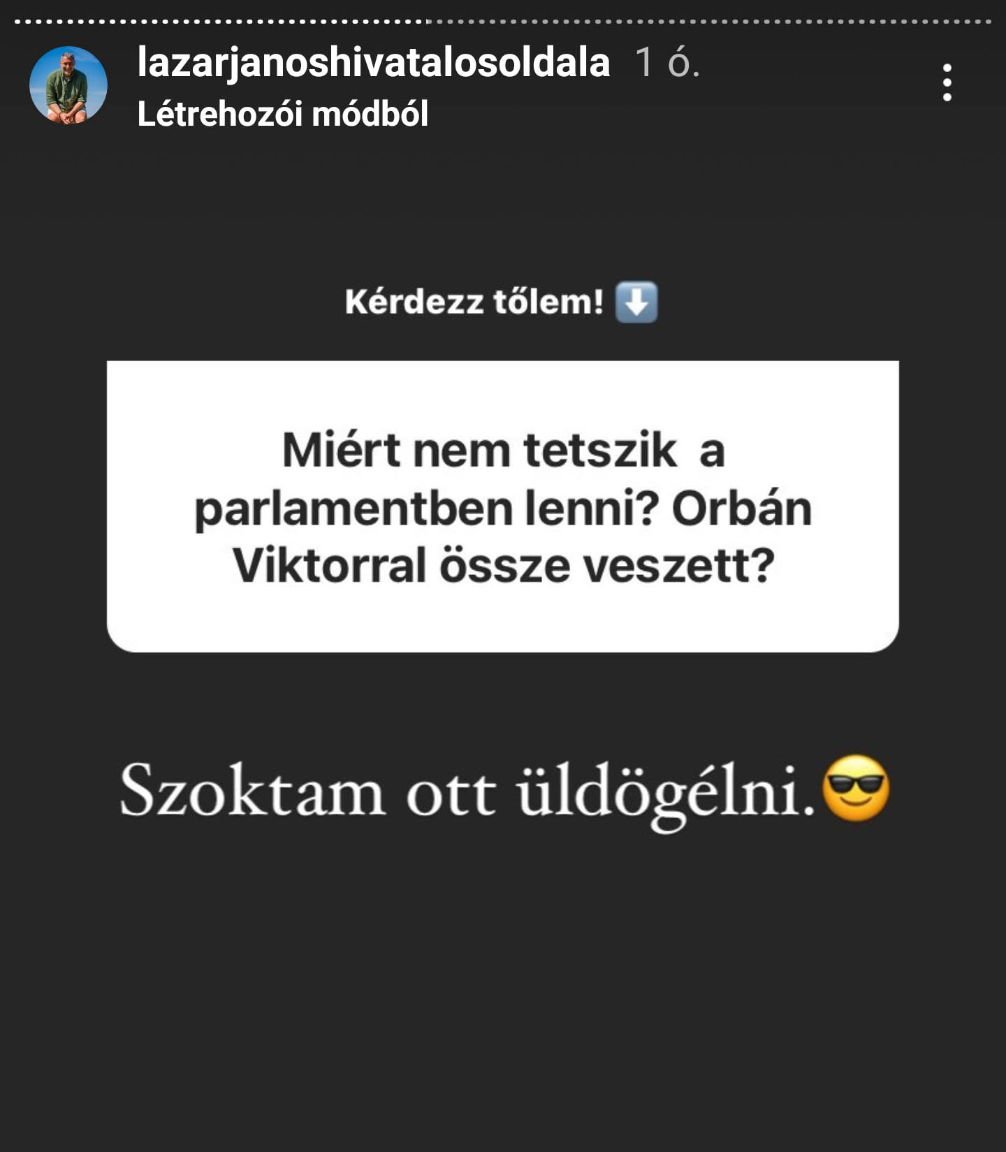 Instagram storyban válaszolt kérdésekre Lázár János 15