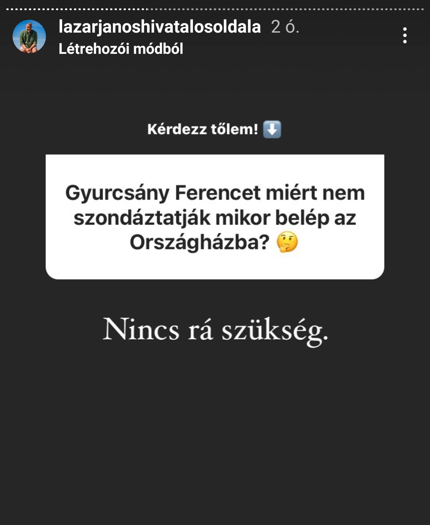 Instagram storyban válaszolt kérdésekre Lázár János 17