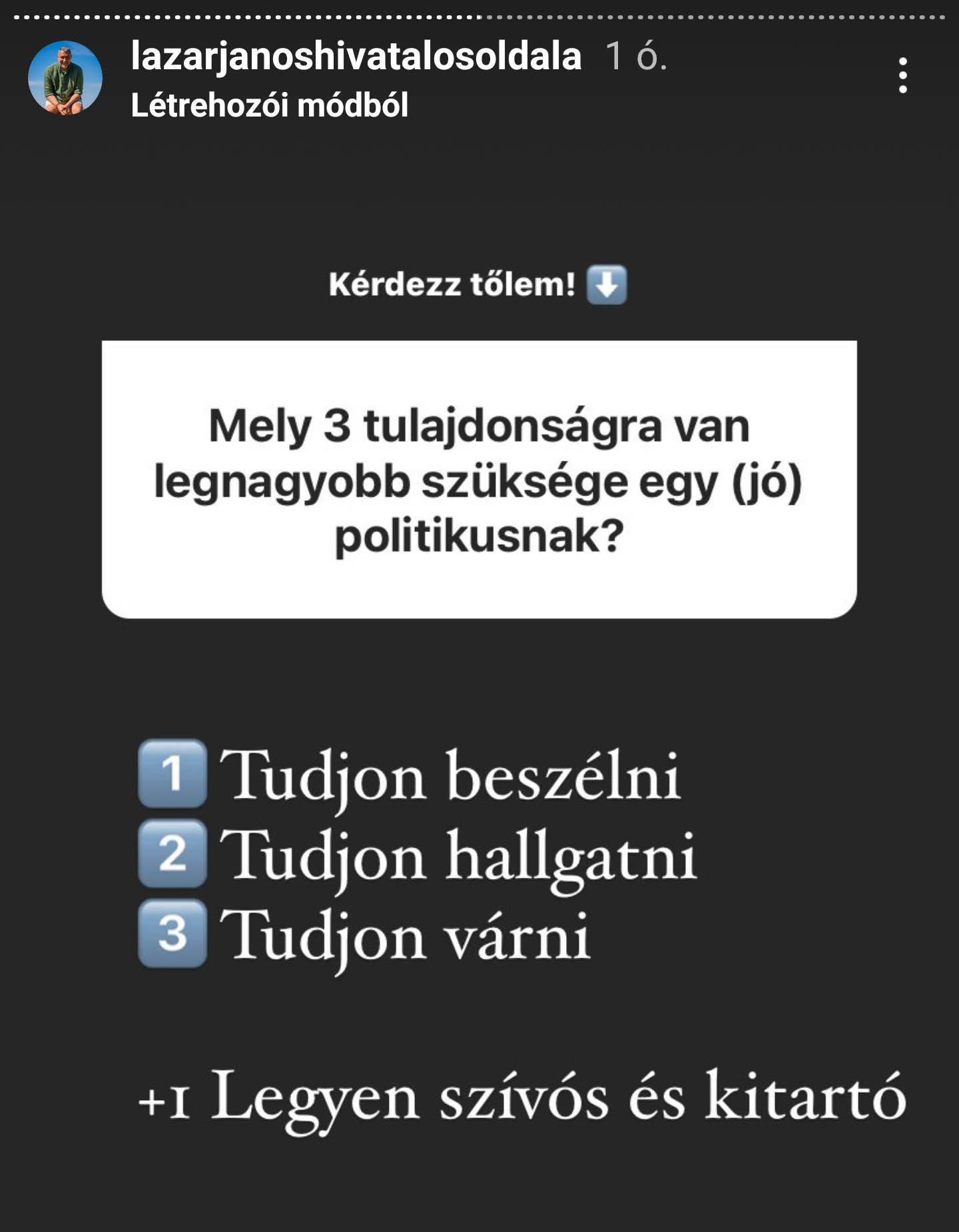 Instagram storyban válaszolt kérdésekre Lázár János 19