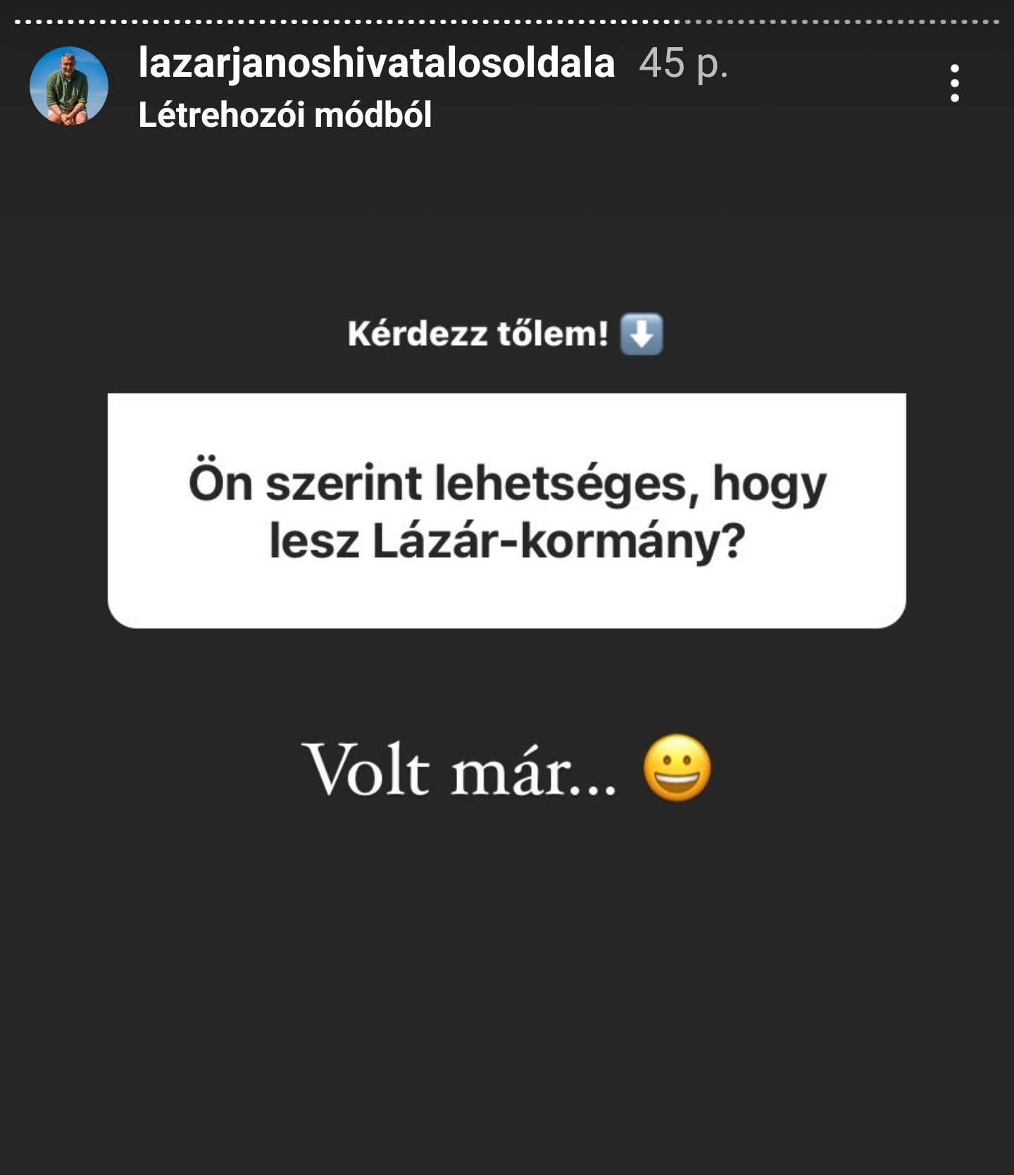 Instagram storyban válaszolt kérdésekre Lázár János 37