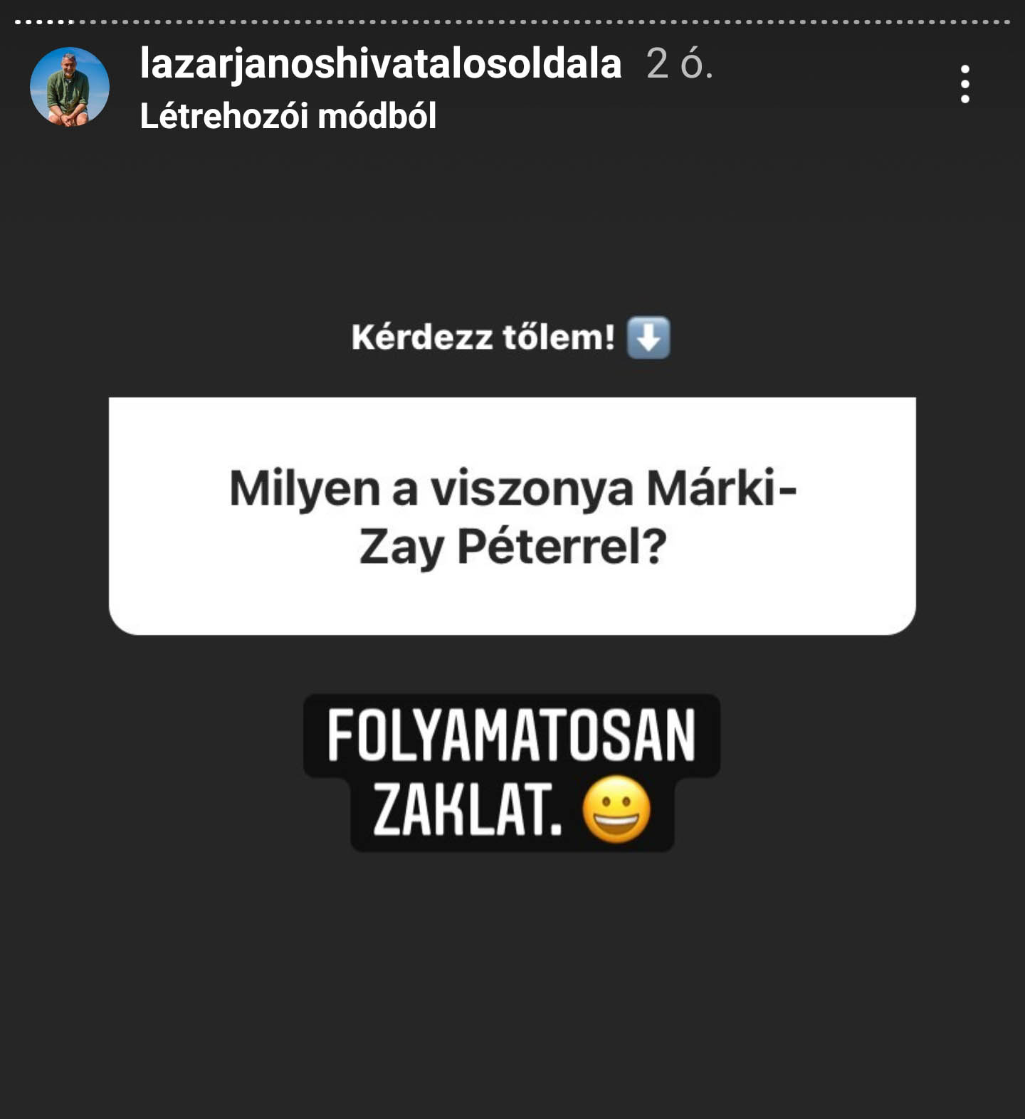 Instagram storyban válaszolt kérdésekre Lázár János 3