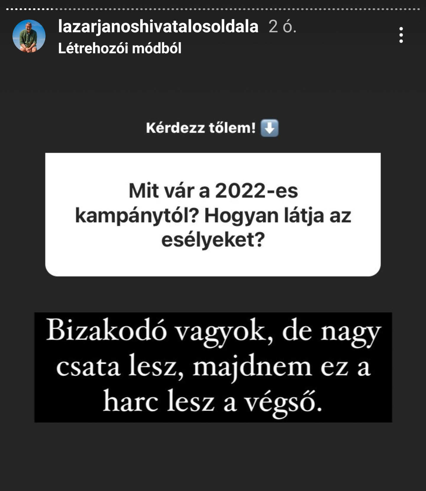 Instagram storyban válaszolt kérdésekre Lázár János 4