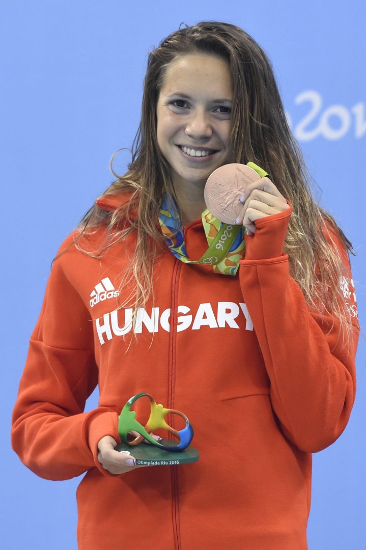 Rio de Janeiro, 2016. augusztus 13. Kapás Boglárka a nõi 800 méteres gyorsúszás eredményhirdetésén a riói nyári olimpián a Rio de Janeiró-i Olimpiai Uszodában 2016. augusztus 12-én. MTI Fotó: Kovács Tamás